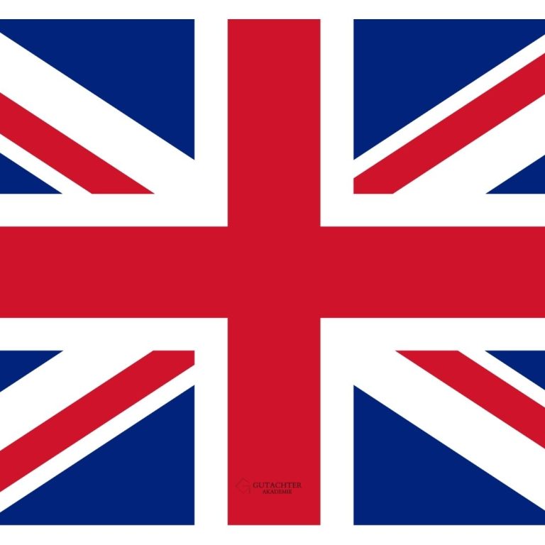 Union Jack Flag, bestehend aus Rot, Weiß und Blau in einem diagonalen Design.